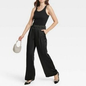 Target A New Day Satin Wide-leg Trouser in Black